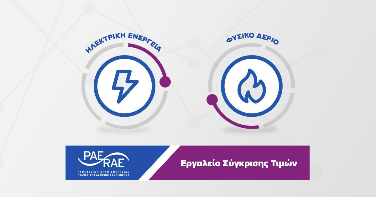 Σύγκριση τιμών ηλεκτρικού ρεύματος και φυσικού αερίου